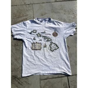 Single Stitch Sandwich Islands 90s T Shirt - Size Large